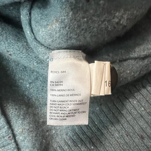 Royal Robbins Cardigan Mock Neck Button Front Pockets Robins Egg Blue Preppy Sm - Picture 4 of 8